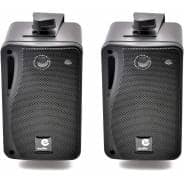 e-audio 3" 3-Way Background Music Speakers With Brackets 80W 4 Ohm (Black)