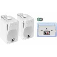 e-audio 3" 3-Way Background Music Speakers With Brackets 80W 4 Ohm (White)