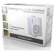 e-audio 3" 3-Way Background Music Speakers With Brackets 80W 4 Ohm (White)
