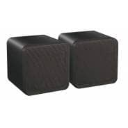 E-Audio 4" Compact Full-Range Dual Cone Black Mini Cube Speakers (Pair - 80W)