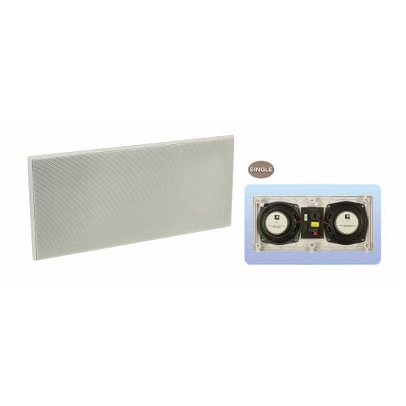 E-Audio Dual 6.5Inch 2-Way In-Wall Speaker With Twin Drivers and Dome Tweeter