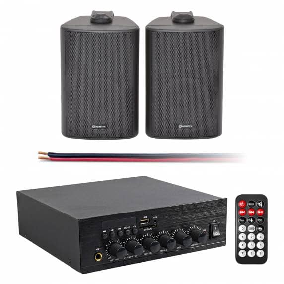 Eagle 2 x 30W Compact Bluetooth Amplifier Kit with 2 x 3" Stereo Speakers (Black)