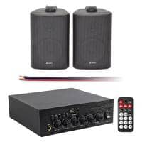 Eagle 2 x 30W Compact Bluetooth Amplifier Kit with 2 x 3" Stereo Speakers (Black)