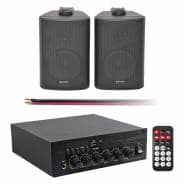 Eagle 2 x 30W Compact Bluetooth Amplifier Kit with 2 x 3" Stereo Speakers (Black)