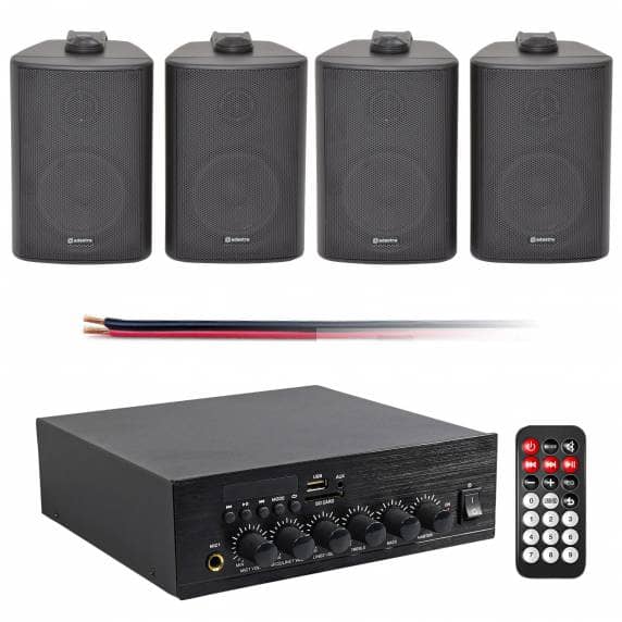 Eagle 2 x 30W Compact Bluetooth Amplifier Kit with 4 x 3" Stereo Speakers (Black)