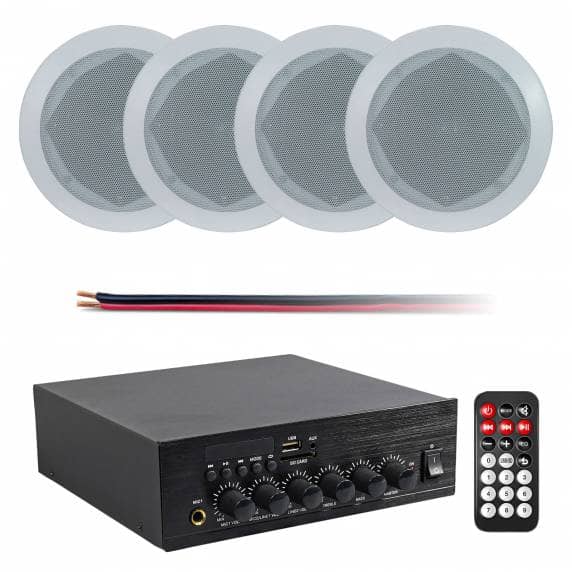 Eagle 2 x 30W Compact Bluetooth Amplifier Kit with 4 x 6.5" Ceiling Speakers