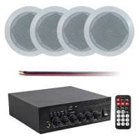 Eagle 2 x 30W Compact Bluetooth Amplifier Kit with 4 x 6.5" Ceiling Speakers