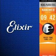 Elixir Electric Guitar Strings with NANOWEB Coating, Super Light (.009-.042)