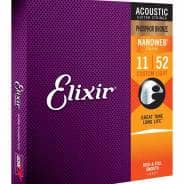 Elixir Phosphor Bronze Acoustic Strings with NANOWEB Coating, Custom Light (.011-.052)