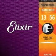 Elixir Phosphor Bronze Acoustic Strings with NANOWEB Coating, Medium (.013-.056)