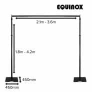 Equinox 10m x 4m (32ft x 13ft) Telescopic Wedding Backdrop - Stand, Pipe and Drape System