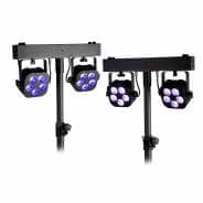 Equinox Gigabar Compact Duo Bar System - Twin LED T-Bar With Stands, Bags & Foot Control