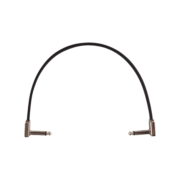 Ernie Ball 12in Single Flat Ribbon Patch Cable - Black (0.30m / 1ft)