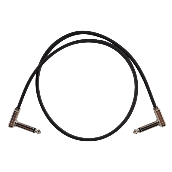 Ernie Ball 24in Single Flat Ribbon Patch Cable - Black (0.60m / 2ft)