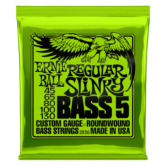 Ernie Ball 5-String Regular Slinky Nickel Wound Electric Bass Strings (45-130)