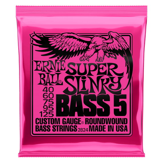 Ernie Ball 5-String Super Slinky Nickel Wound Electric Bass Strings (40-125)