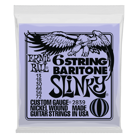 Ernie Ball 6-String Baritone Slinky Guitar Strings (13-72) 