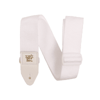 Ernie Ball Adjustable Polypro Electric and Bass Guitar Strap - White with White Ends (P05350)