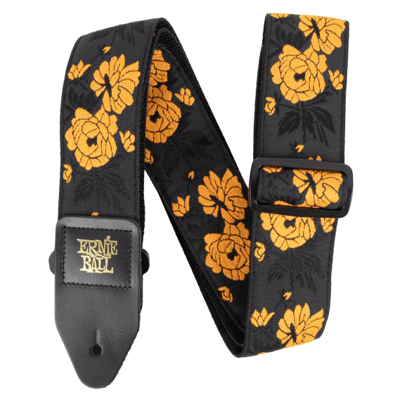 Ernie Ball Classic Jacquard Electric and Bass Guitar Strap - Tangerine Rose