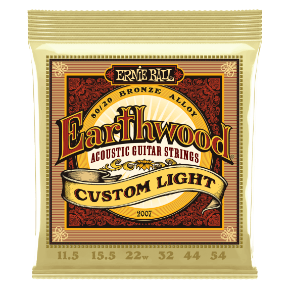 Ernie Ball Custom Light Earthwood 80/20 Bronze Acoustic Guitar Strings (11.5 - 54 Gauge)