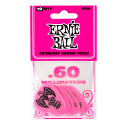 Ernie Ball Everlast Picks 0.60mm Pink - 12 Pack