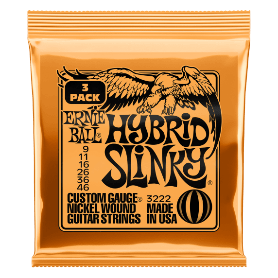 Ernie Ball Hybrid Slinky Nickel Electric Guitar Strings (9-46 Gauge) - 3-PACK