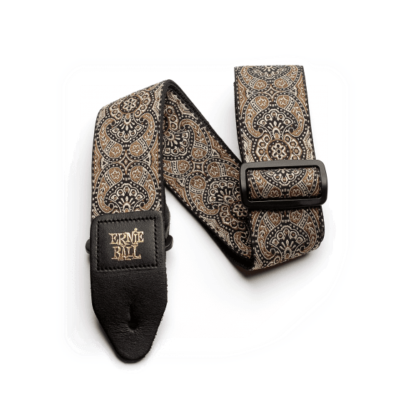 Ernie Ball Jacquard Guitar Strap - Gold & Black Paisley (P04163)