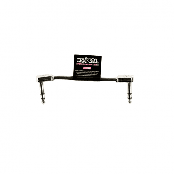 Ernie Ball P06407 3in/7.62cm Single Flat Ribbon Stereo Patch Cable - Black