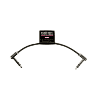 Ernie Ball P06408 6in/15cm Single Flat Ribbon Stereo Patch Cable - Black