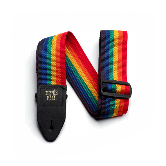 Ernie Ball PolyPro Electric and Bass Guitar Strap - Rainbow
