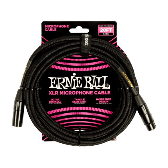 Ernie Ball Premium Braided XLR Microphone Cable - 6.10M (20ft)