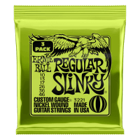 Ernie Ball Regular Slinky Nickel-Wound Electric Guitar Strings 3-Pack (10-46 Gauge)