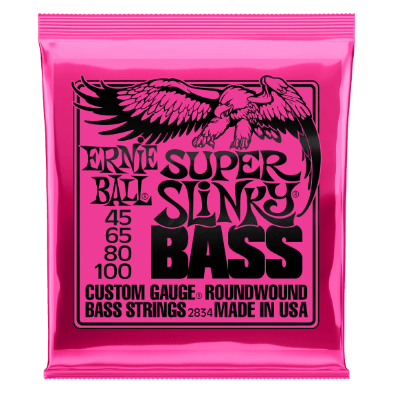 Ernie Ball Super Slinky Nickel Wound Electric Bass Strings (45-100)