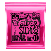 Ernie Ball Super Slinky Nickel-Wound Electric Guitar Strings 3-Pack (9-42 Gauge)