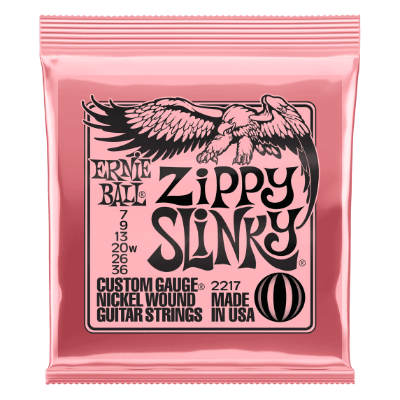 Ernie Ball Zippy Slinky Nickel-Wound Electric Guitar Strings (7-36 Gauge)
