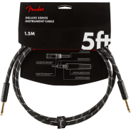 Fender 1.5M (5') Deluxe Series Instrument Cable - Straight/Straight, Black Tweed