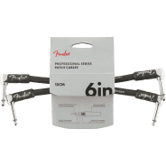Fender 2-Pack Instrument Cable, Angle/Angle, 6" (15cm) - Black