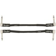 Fender 2-Pack Instrument Cable, Angle/Angle, 6" (15cm) - Black