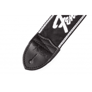 Fender 2" Running Logo Guitar Strap - Black/White Logo Design