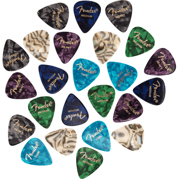 Fender 24 Pack Celluloid Premium Guitar Picks - Traditional 351 Shape
