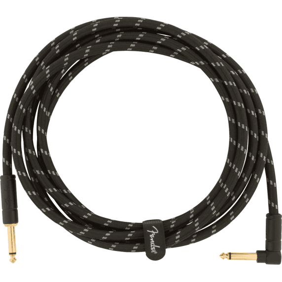 Fender 3M (10') Deluxe Series Instrument Cable - Straight/Angle, Black Tweed