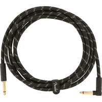 Fender 3M (10') Deluxe Series Instrument Cable - Straight/Angle, Black Tweed