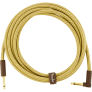 Fender 3M (10') Deluxe Series Instrument Cable - Straight/Angle, Tweed