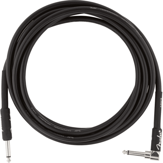 Fender 3M (10') Professional Series Instrument Cable -  Straight/Angle, Black