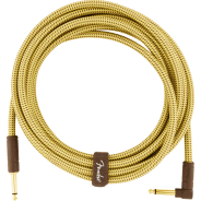 Fender 4.5M (15') Deluxe Series Instrument Cable - Straight/Angle, Tweed