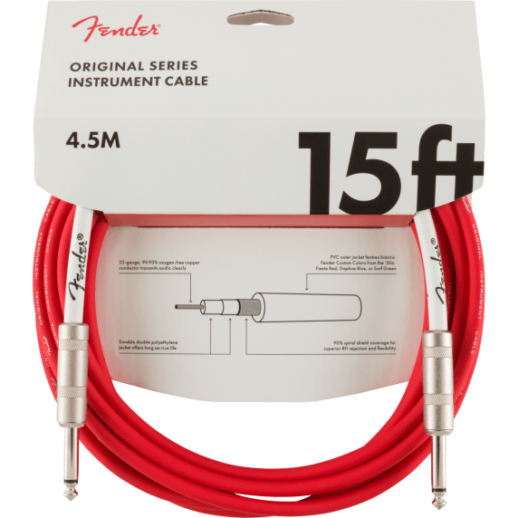 Fender 4.M (15') Original Series Instrument Cable - Fiesta Red