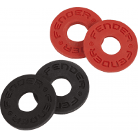 Fender 4 Pack Strap Blocks - 2 Black/2 Red, Compatible with most OEM Strap Buttons