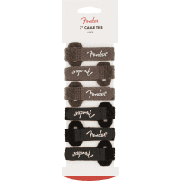 Fender 7" Guitar Cable Ties - Black and Brown (6 Pack) 