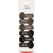 Fender 7" Guitar Cable Ties - Black and Brown (6 Pack) 