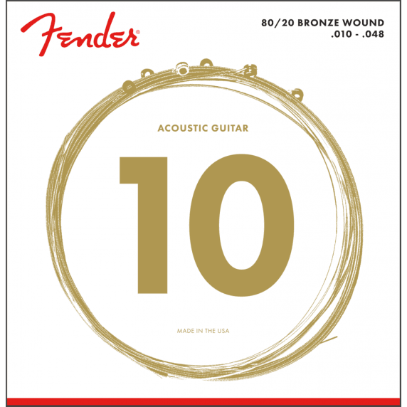 Fender 80/20 Bronze Acoustic Strings, 70XL Gauge (.010-.048)